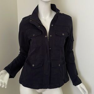 Kensie navy blue cotton military lightweight jacket